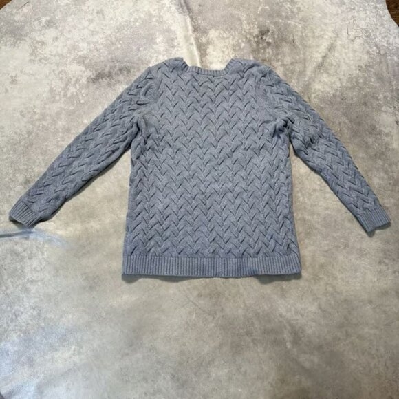 Lands End Sweater Womens Size Large T Gray Drifter Heavy Textured Pullover - Picture 2 of 3